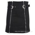 High Waist Women Sexy Zipper Split A-Line Skirt